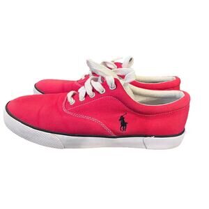 Polo Ralph Lauren Shoes Men's 11 D Red Canvas Lace Up Low Top Casual Sneakers